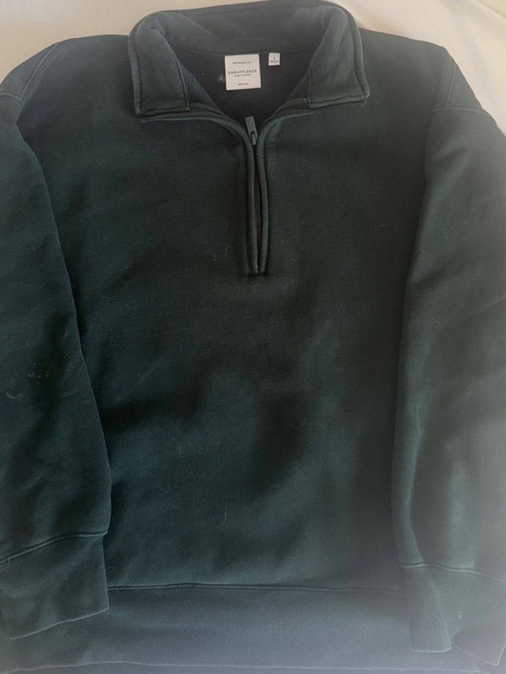 Aritzia Forest Green Boyfriend Quarter-Zip Sweater